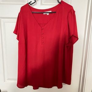 LOFT RED BLOUSE SIZE 20